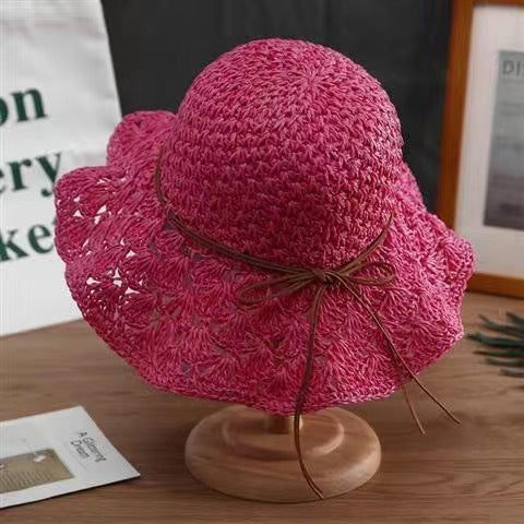 Fashionable Handmade Crochet Straw Hat