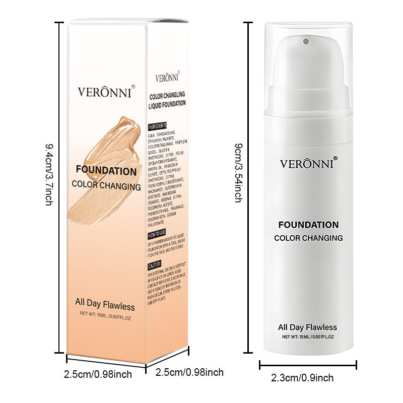 15ML Temperature-changing Skin Color Liquid Foundation Brightening Portable
