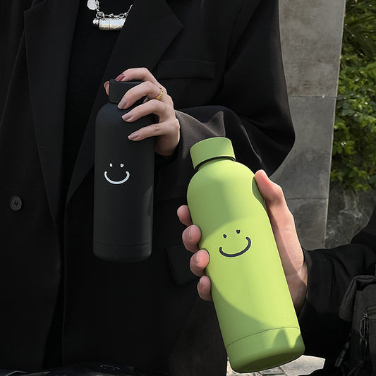 Smile A Narrow Mouthed Bottle Cute Portable Insulation Vacuum Gift Cup