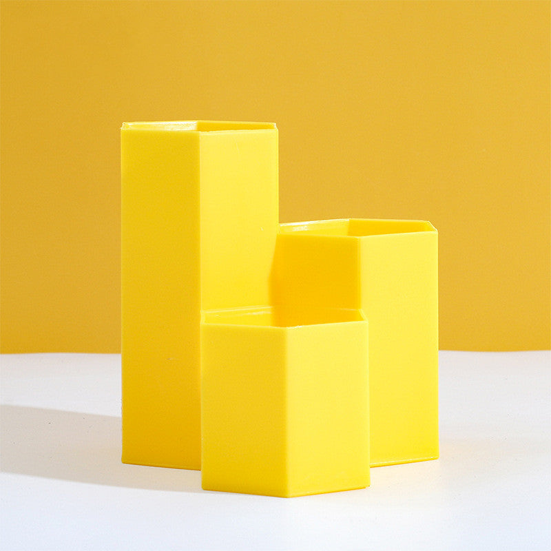 Multifunctional Hexagonal Pen Holder Office Stationery Storage  Box