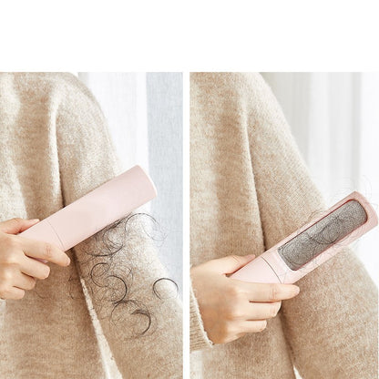 2-1 Reusable Pet Hair Remover Brush Lint Roller Portable Effective Self Cleaning