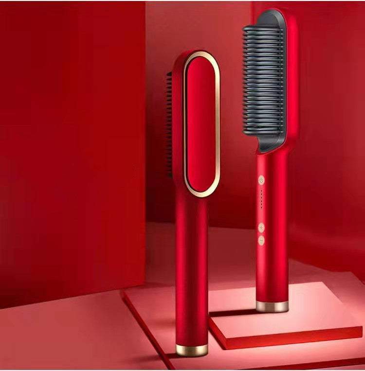 New 2 In 1 Hair Straightener Hot Comb Brush