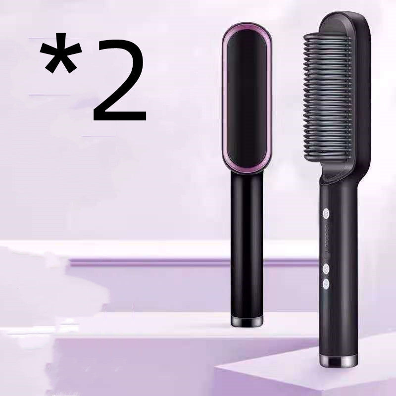 New 2 In 1 Hair Straightener Hot Comb Brush