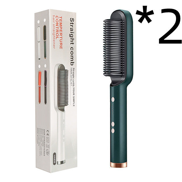 New 2 In 1 Hair Straightener Hot Comb Brush