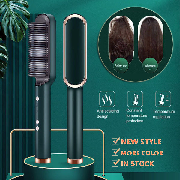 New 2 In 1 Hair Straightener Hot Comb Brush
