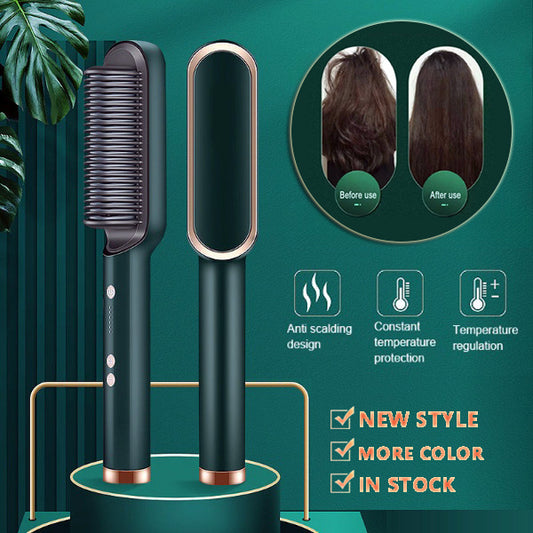 New 2 In 1 Hair Straightener Hot Comb Brush