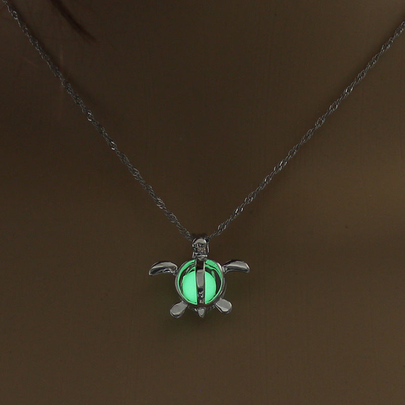 Fashion Moon Natural Glowing Stone Healing Necklace Women Gift Charm Luminous