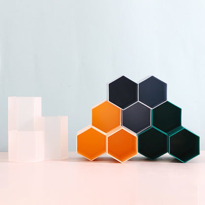 Multifunctional Hexagonal Pen Holder Office Stationery Storage  Box