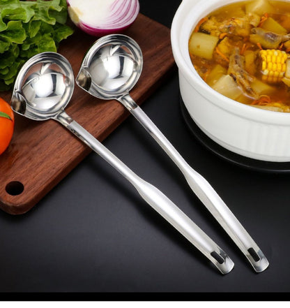 Stainless Steel Grease Strainer Long Handle Household Ladle Oil Filter