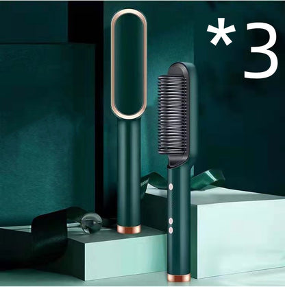 New 2 In 1 Hair Straightener Hot Comb Brush