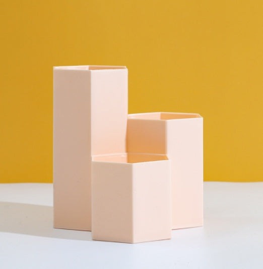 Multifunctional Hexagonal Pen Holder Office Stationery Storage  Box