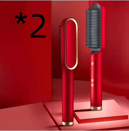 New 2 In 1 Hair Straightener Hot Comb Brush