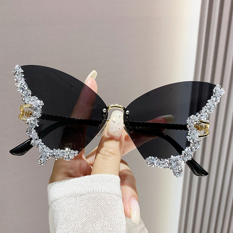 Luxury Diamond Butterfly Sunglasses Women Brand