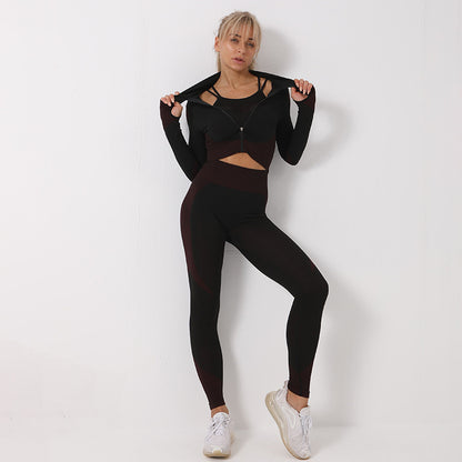 3PCS Yoga Set Seamless Sport Set Women Gym Clothing