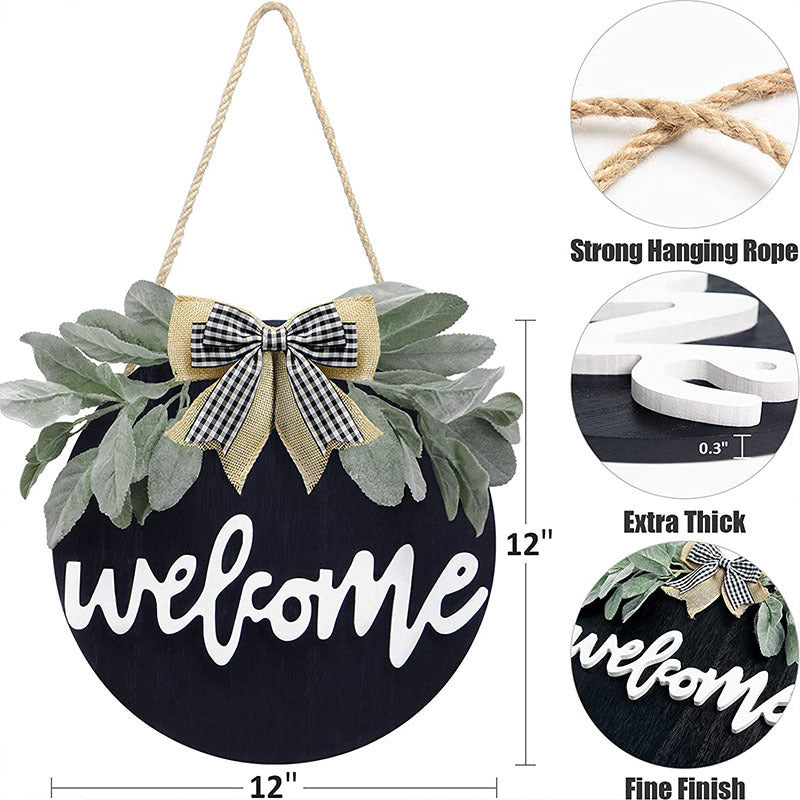 Welcome Wreath Sign For Farmhouse