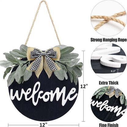 Welcome Wreath Sign For Farmhouse