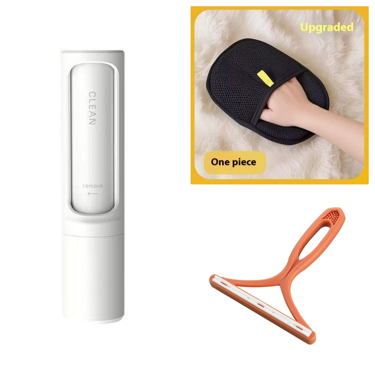 2-1 Reusable Pet Hair Remover Brush Lint Roller Portable Effective Self Cleaning