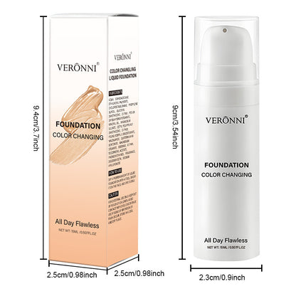 15ML Temperature-changing Skin Color Liquid Foundation Brightening Portable