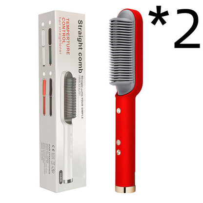 New 2 In 1 Hair Straightener Hot Comb Brush