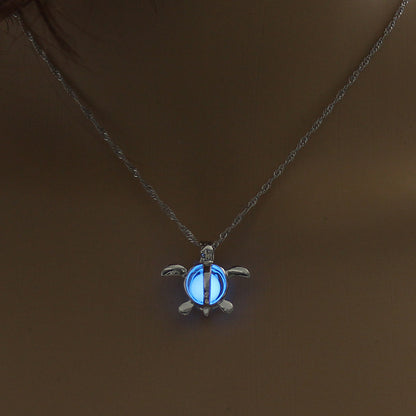 Fashion Moon Natural Glowing Stone Healing Necklace Women Gift Charm Luminous