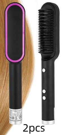 New 2 In 1 Hair Straightener Hot Comb Brush