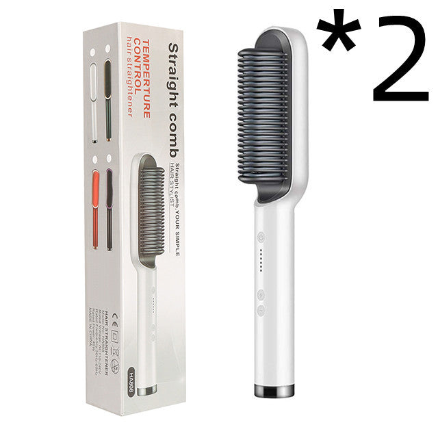New 2 In 1 Hair Straightener Hot Comb Brush